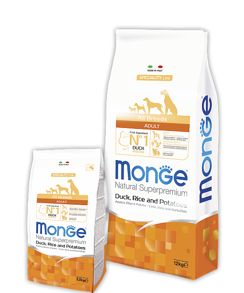 Monge Dog Speciality корм для собак всех пород утка с рисом и картофелем