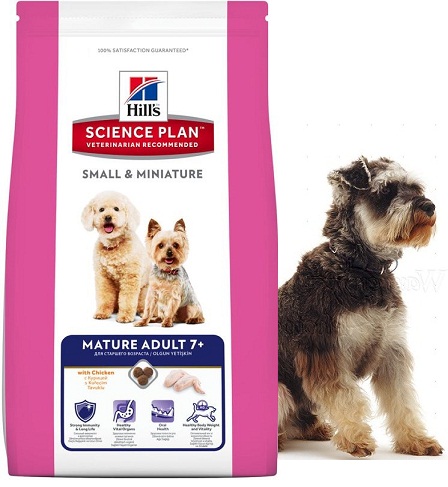 HILL'S Science Plan Small & Miniature Adult 7+ сухой корм для собак декор/пород старше 7лет кур/инд