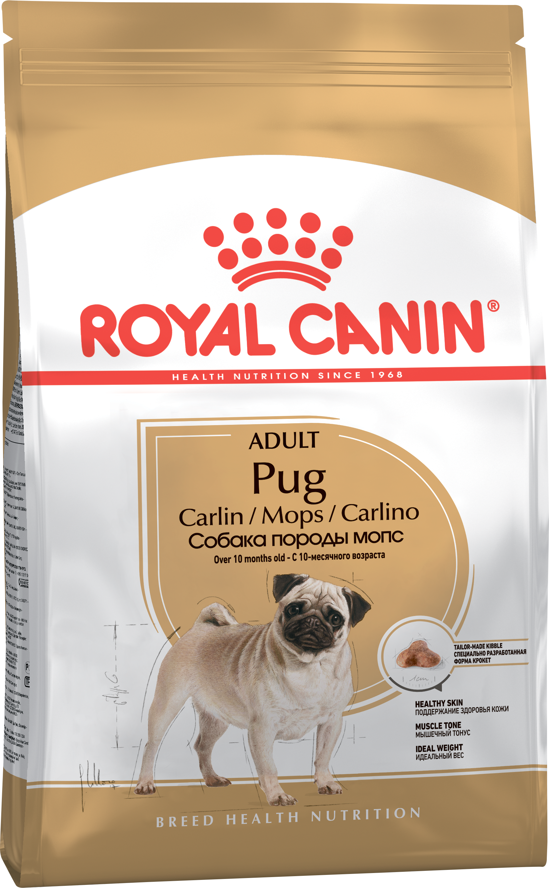 ROYAL CANIN PUG  ADULT  питание для взрослых собак породы мопс в возрасте с 10 месяцев и старше