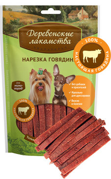 Деревенские лакомства Нарезка говядина для собак мини-пород