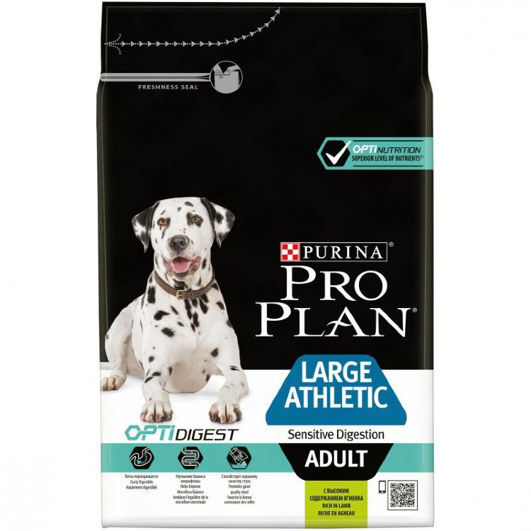 Pro Plan для собак крупных пород атлетически сложенных с чувствительным пищеварением с ягненком