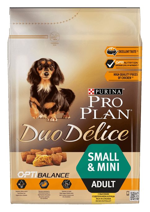 Pro Plan DUO DELICE SMALL для мелких собак, курица и рис