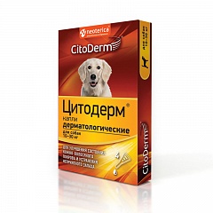 CitoDerm Капли дерматологические для собак 10-30 кг, 4 пипетки по 3 мл